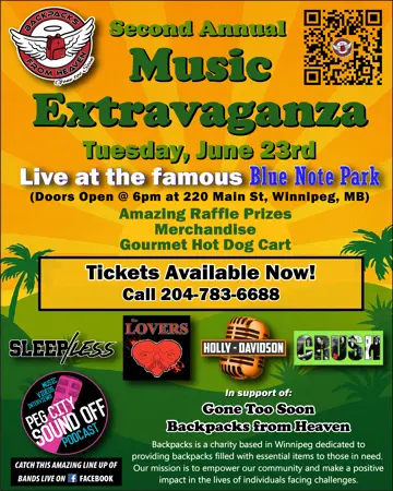 Live at the famous Blue Note Park (Doors Open @ 6pm at 220 Main St, Winnipeg, MB)